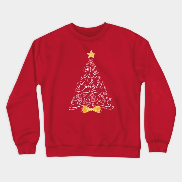 Nurse Christmas Tree Crewneck Sweatshirt by Bomb171